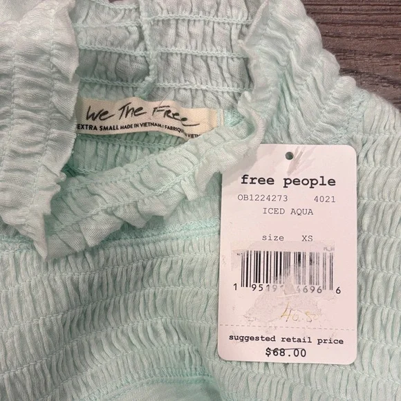 We the Free The Caroline Top Iced Aqua - Picture 2 of 4